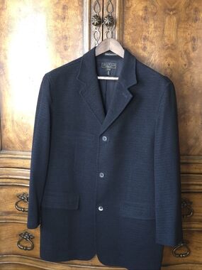 Tommy Bahama Black, Textured, Casual-wear, Woven Blazer